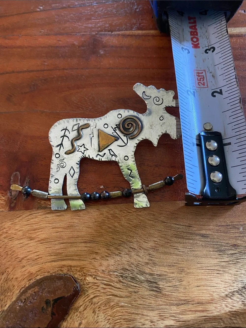 Marcia Q Miller Original handmade Cave moose Brooch primitive modernist